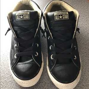 Converse leather no tie shoes